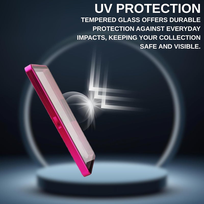 RedCap Magnetic Aluminum PSA Graded Card Holder 35PT Premium PSA Slab Protector Display Case with UV Resistant Glass Fits Standard PSA Graded Sports Trading Cards - Pink Nova - Image 2